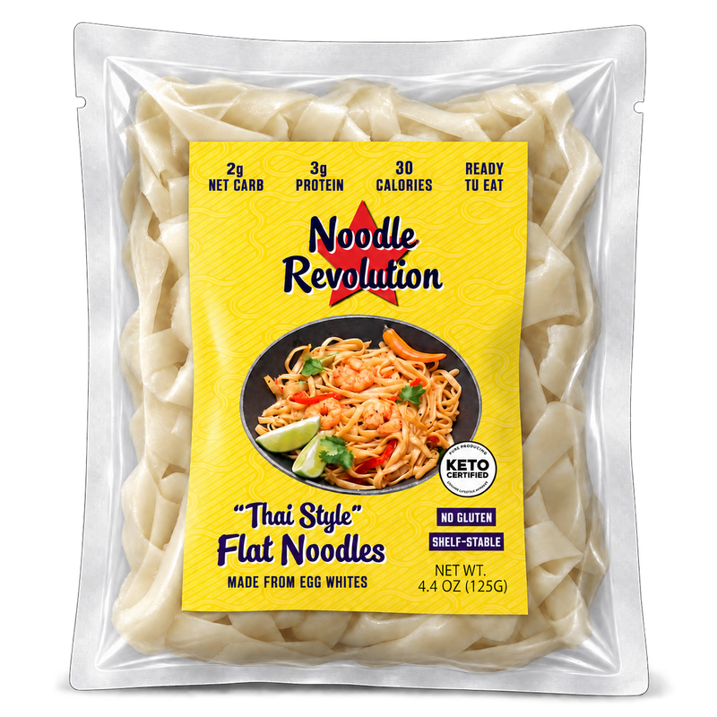 Noodle Revolution Thai Style Flat Noodles pouch, 3D product visualization