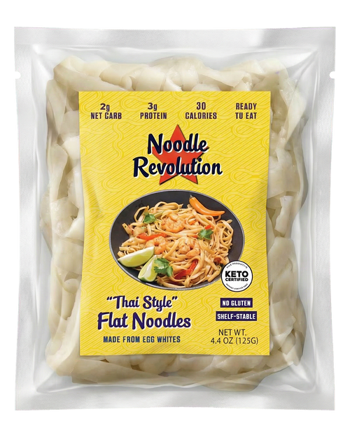 Noodle Revolution Thai Style Flat Noodles (6 Pack) refined front packaging